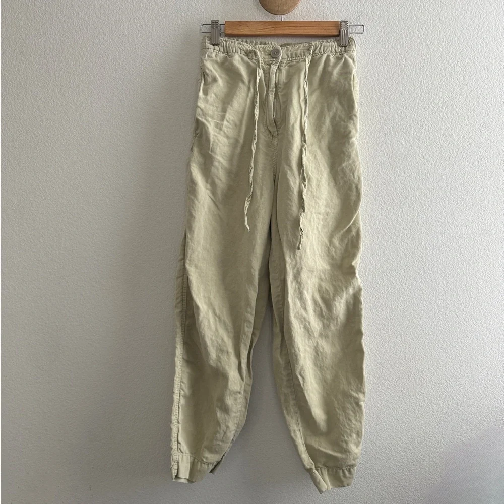 Zara Linen Blend Casual Relaxed Pants
